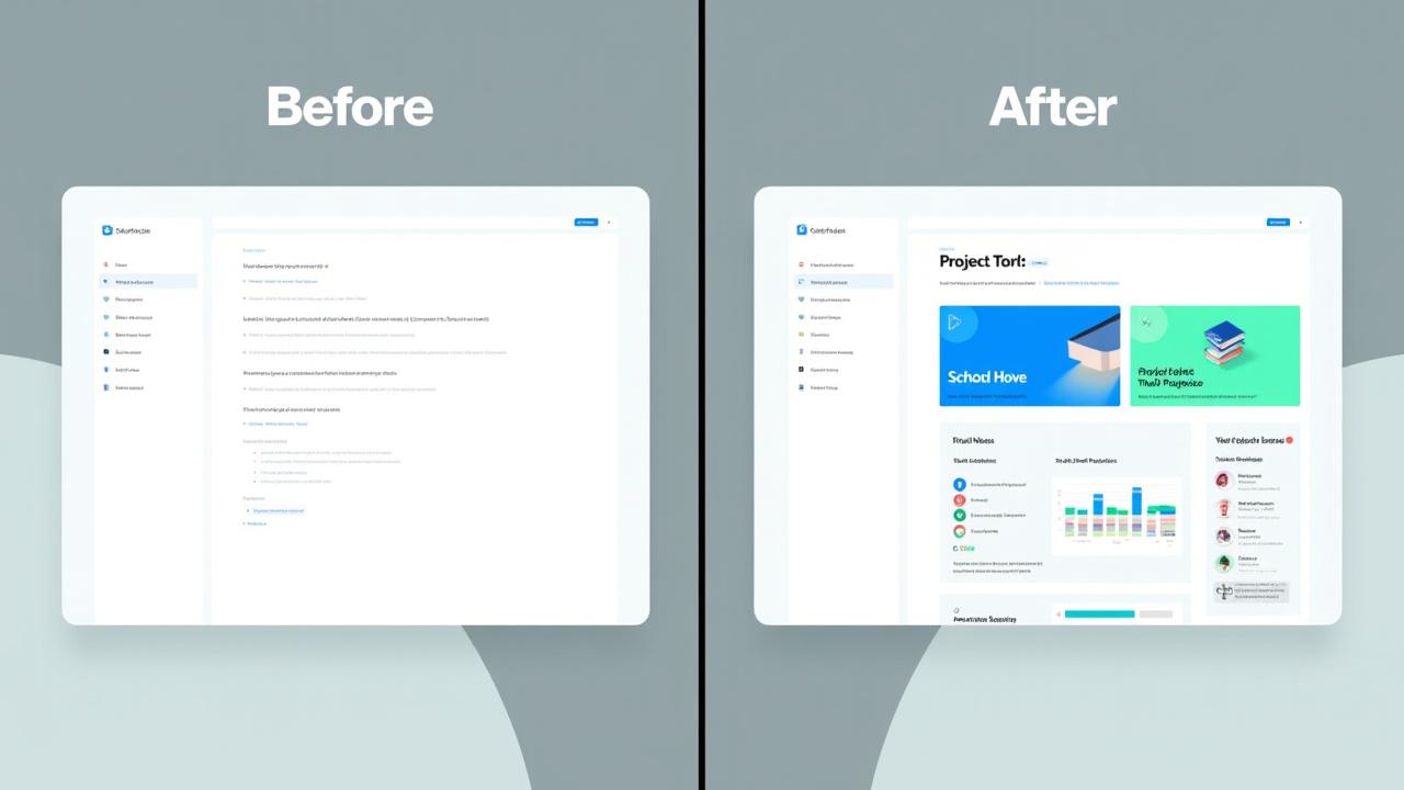 포트폴리오 개선 전후 비교 이미지